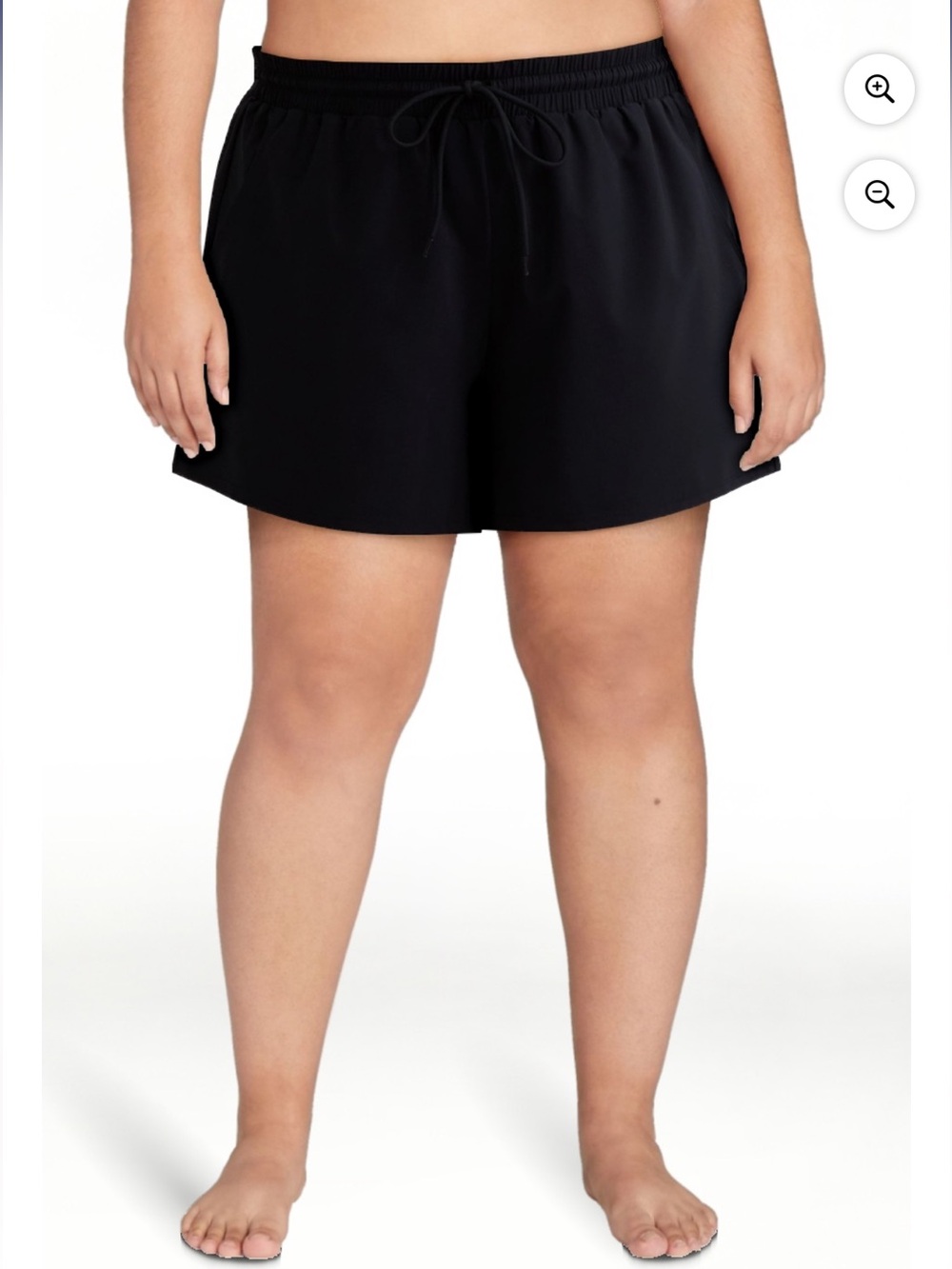 Time and Tru Black Plus-Size Swim Drawstring Shorts